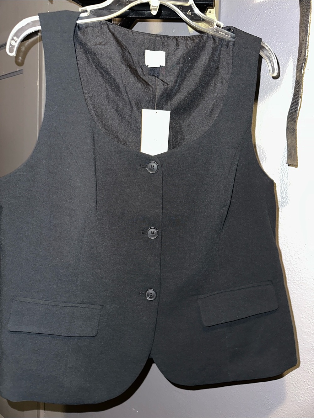 a new day Black Button-Front Vest